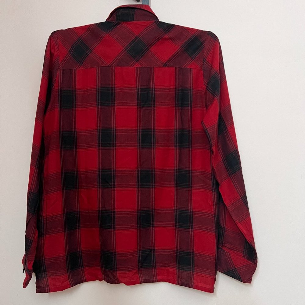 Bright Red and Black Lee Cooper Originals Full Sleeve Shirt - Picture 2 of 7